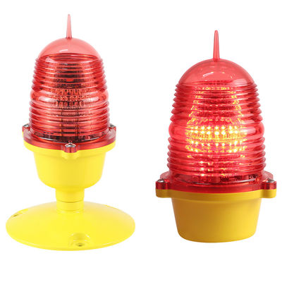 Red Steady AC220V 60Hz 32cd Tower Aviation Light LED Intensitas Rendah