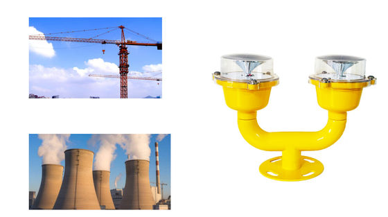 Directional Bright IP65 Aircraft Warning Lights untuk Tower Dual head