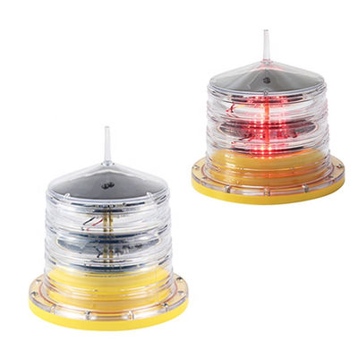 Warna Merah Kuning 4NM Solar Powered Navigation Yacht Marine Lantern